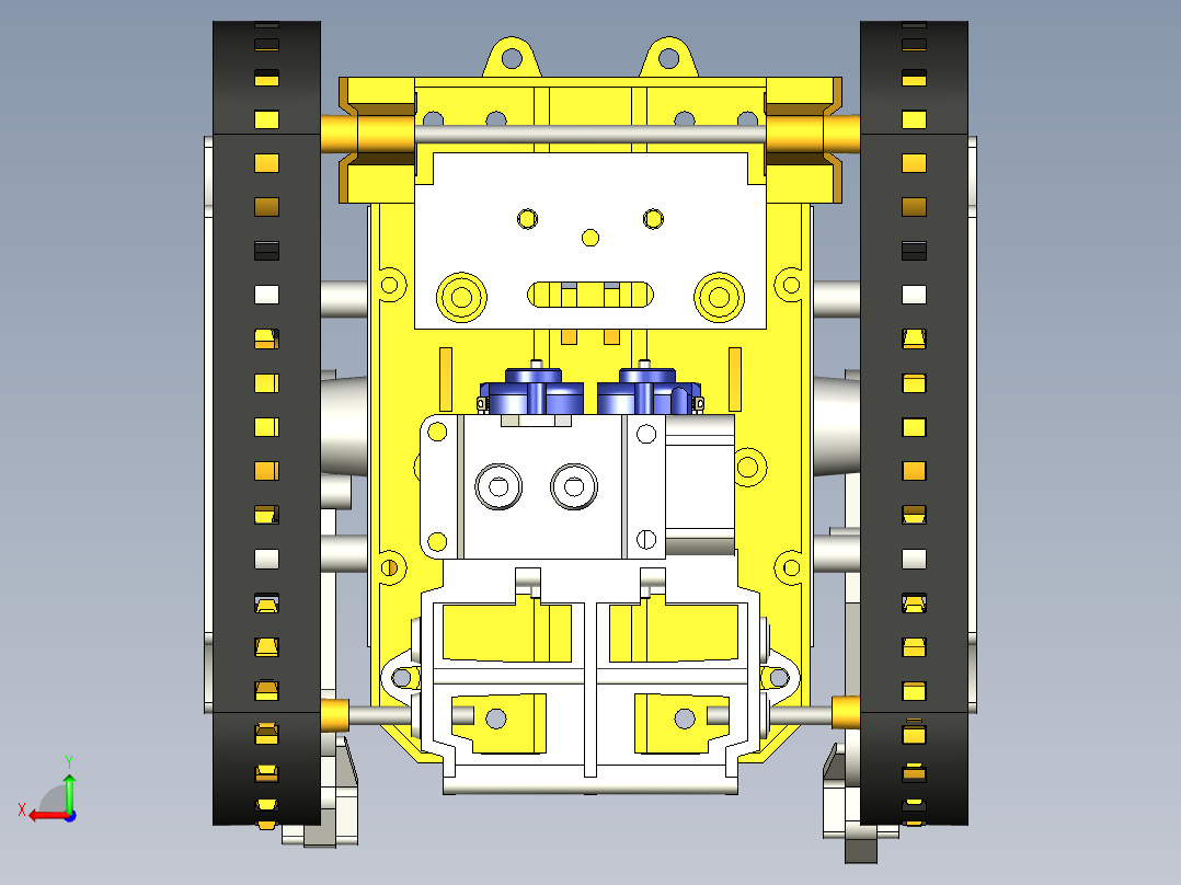 Tamiya Cam三角履带机器人框架模型3D图纸 STEP格式后视图