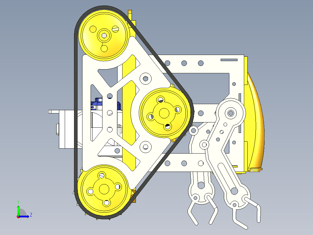 Tamiya Cam三角履带机器人框架模型3D图纸 STEP格式左视图