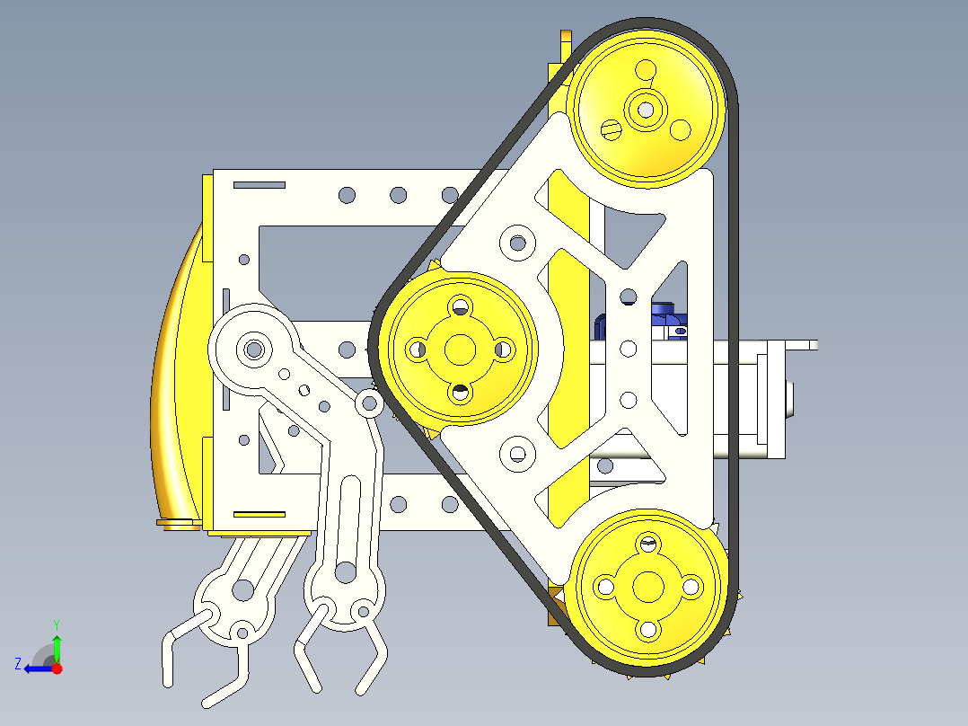 Tamiya Cam三角履带机器人框架模型3D图纸 STEP格式右视图