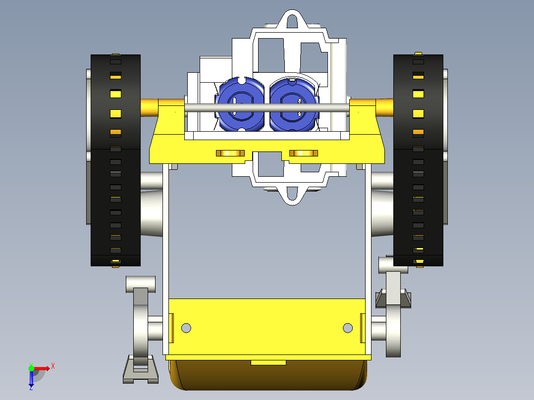 Tamiya Cam三角履带机器人框架模型3D图纸 STEP格式俯视图