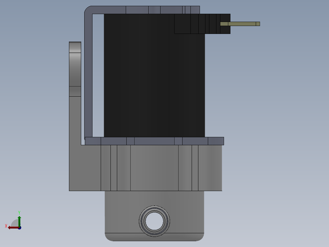 小型电磁阀后视图