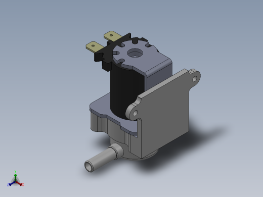 小型电磁阀正等轴测缩略图