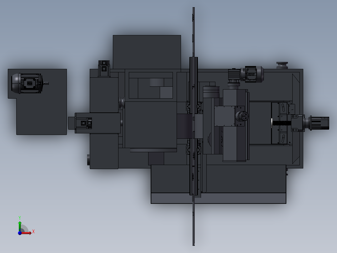 较直研磨机3D图纸 无心磨床3d设计图纸前视图