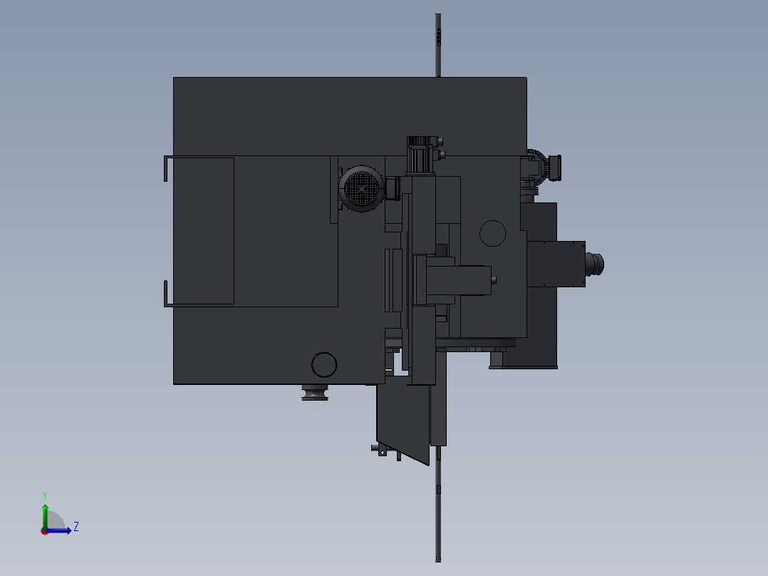 较直研磨机3D图纸 无心磨床3d设计图纸左视图