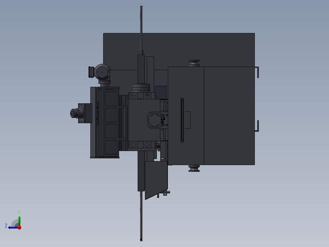 较直研磨机3D图纸 无心磨床3d设计图纸右视图