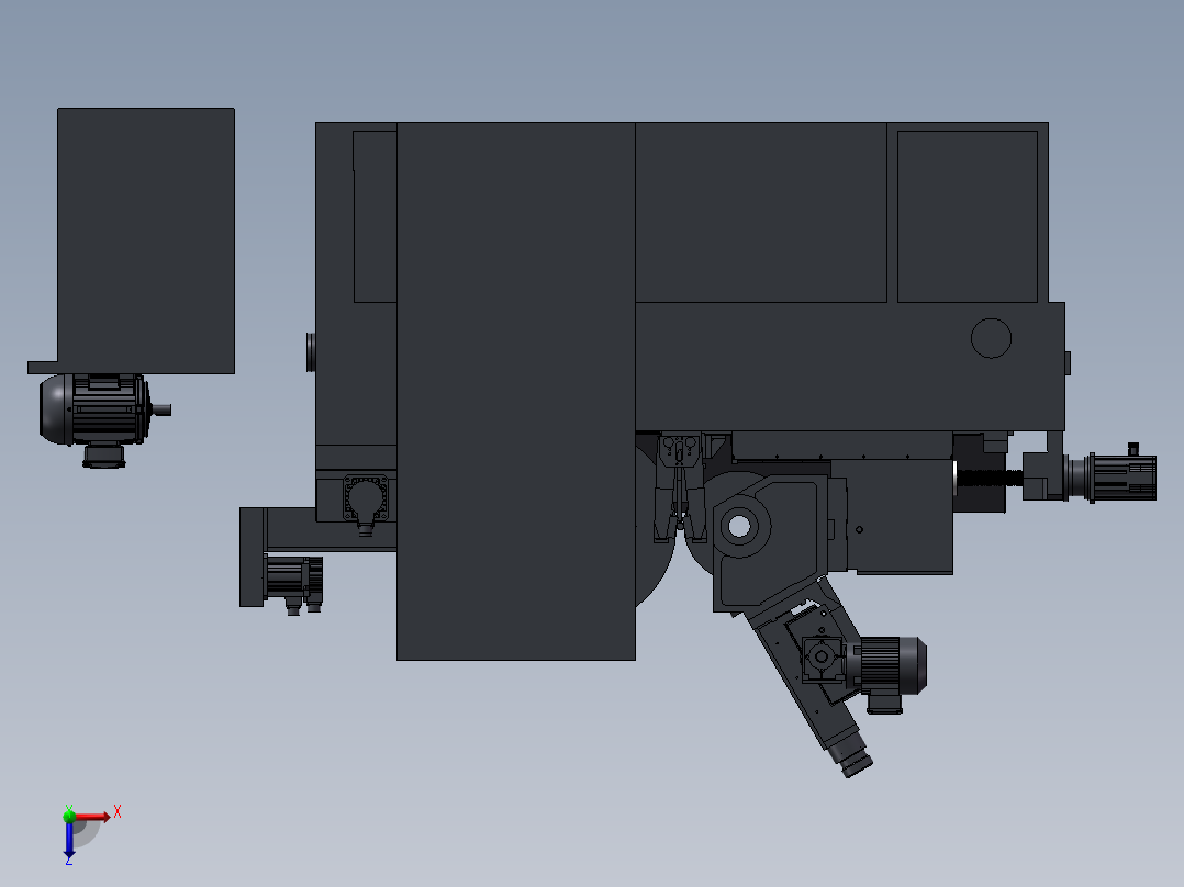 较直研磨机3D图纸 无心磨床3d设计图纸俯视图