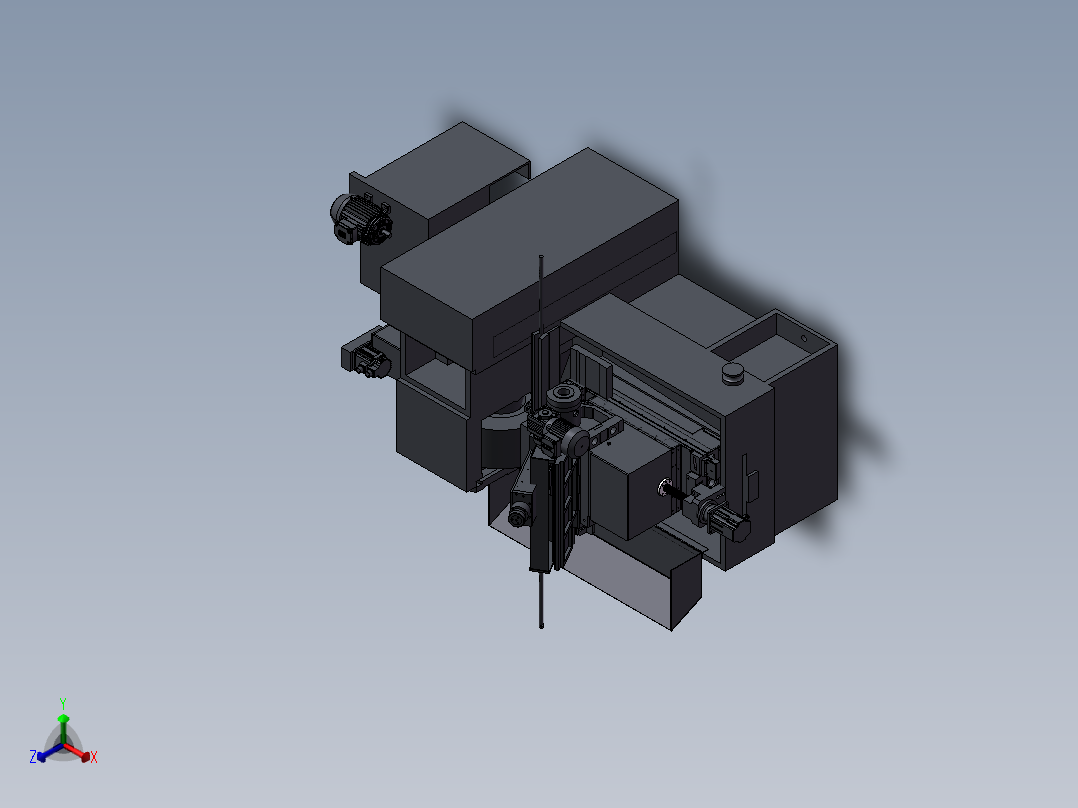 较直研磨机3D图纸 无心磨床3d设计图纸正等轴测图