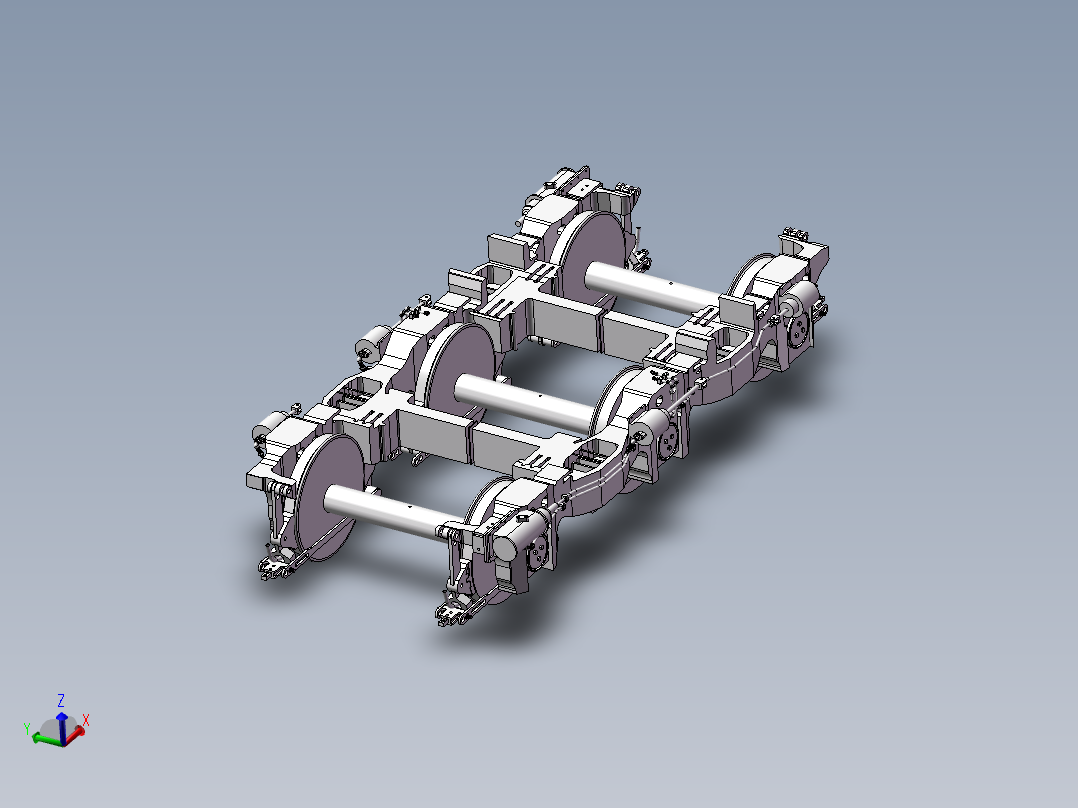 火车头三轴转向架3d图纸