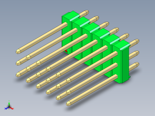 彩色公头100mil（2.54mm）系列-DS1021_green_3x06p_100mil_Type5_rev1.0