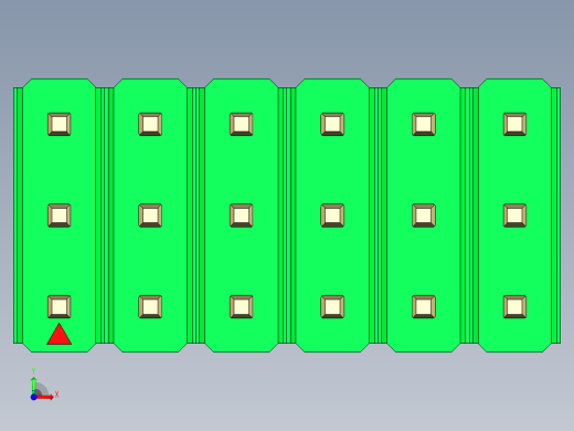 彩色公头100mil（2.54mm）系列-DS1021_green_3x06p_100mil_Type5_rev1.0前视缩略图