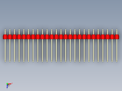 彩色公头100mil（2.54mm）系列-DS1021_red_2x25p_100mil_Type5_rev1.0俯视缩略图