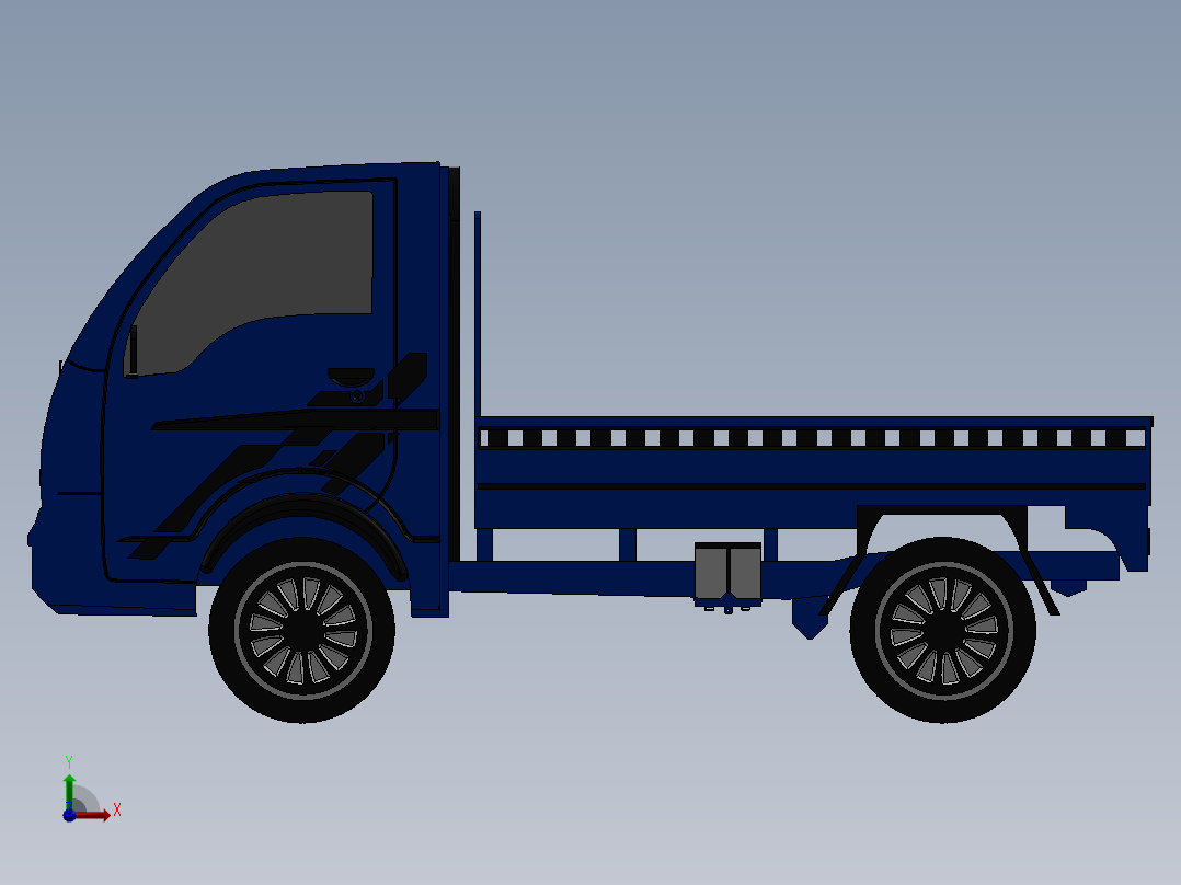 52-小型卡车 3d模型图纸前视图