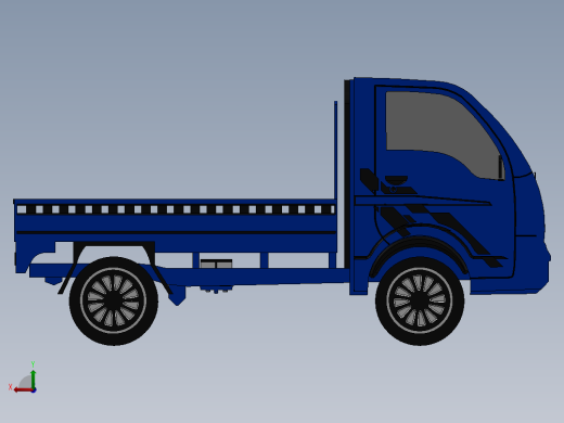 52-小型卡车 3d模型图纸后视缩略图