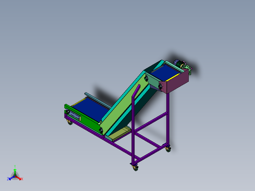 物料入罐防水胶带提升输送机