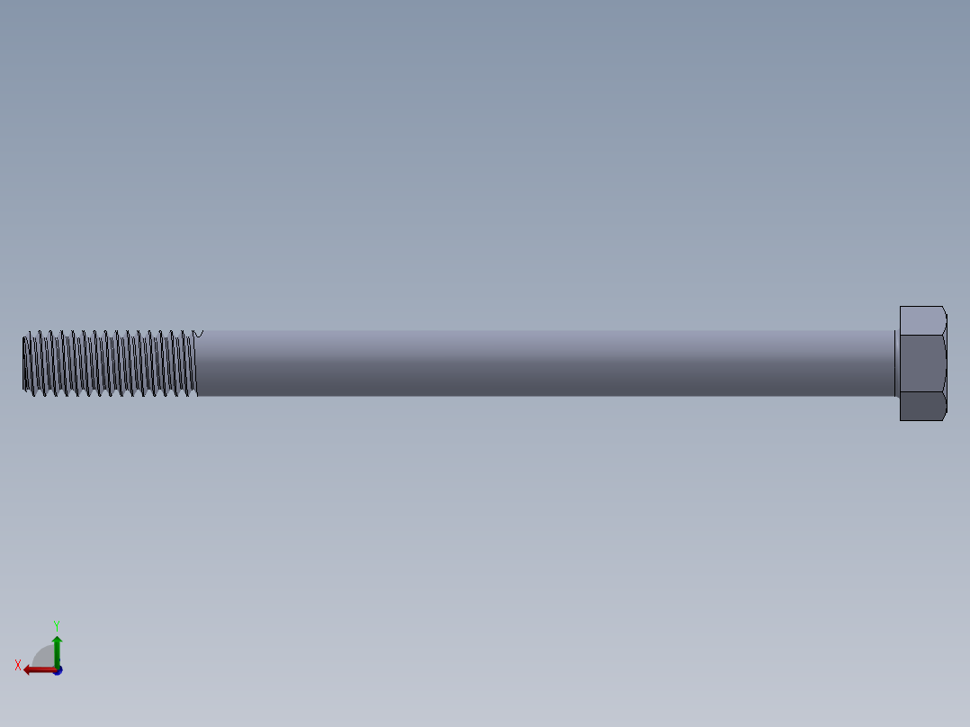UNC 六角螺栓-Hex Bolt 0.375-16 x 5.SLDPRT后视图