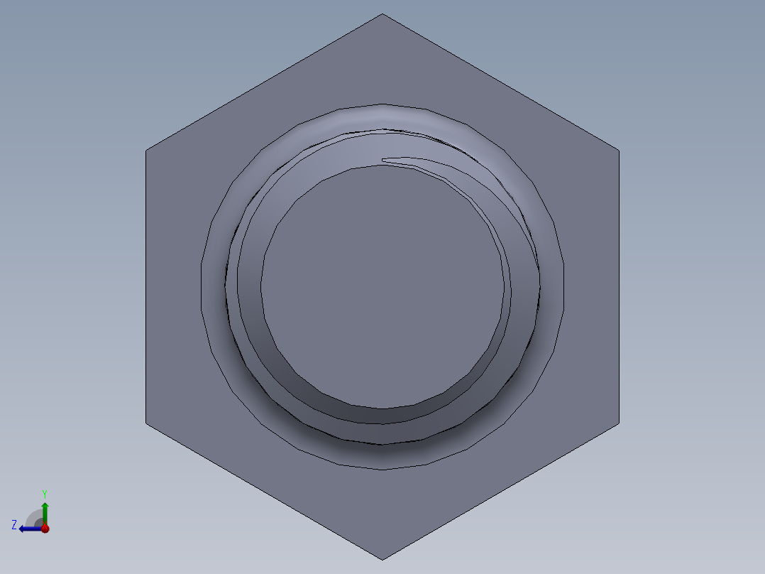 UNC 六角螺栓-Hex Bolt 0.375-16 x 5.SLDPRT右视图