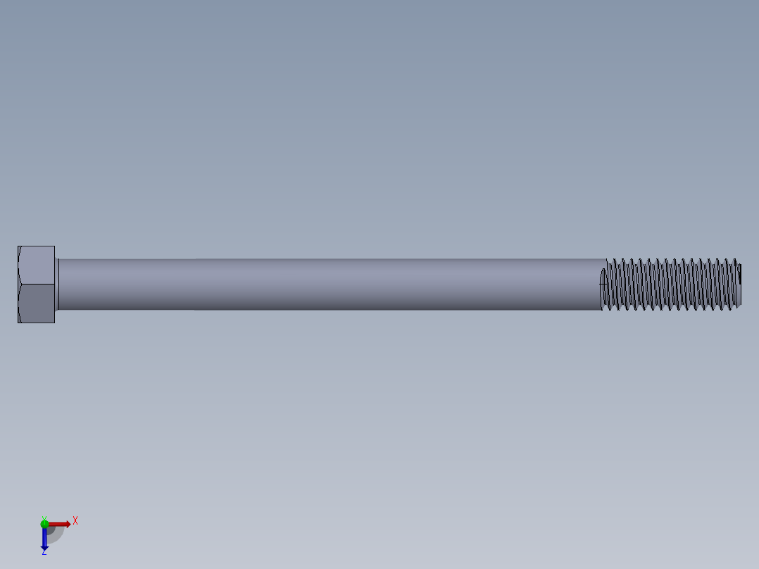 UNC 六角螺栓-Hex Bolt 0.375-16 x 5.SLDPRT俯视图