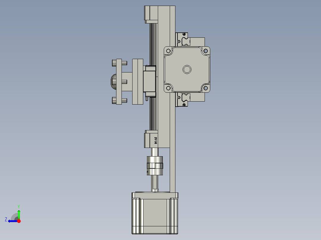 Lathe x-z 车床x-z轴三维图纸 STEP格式右视图