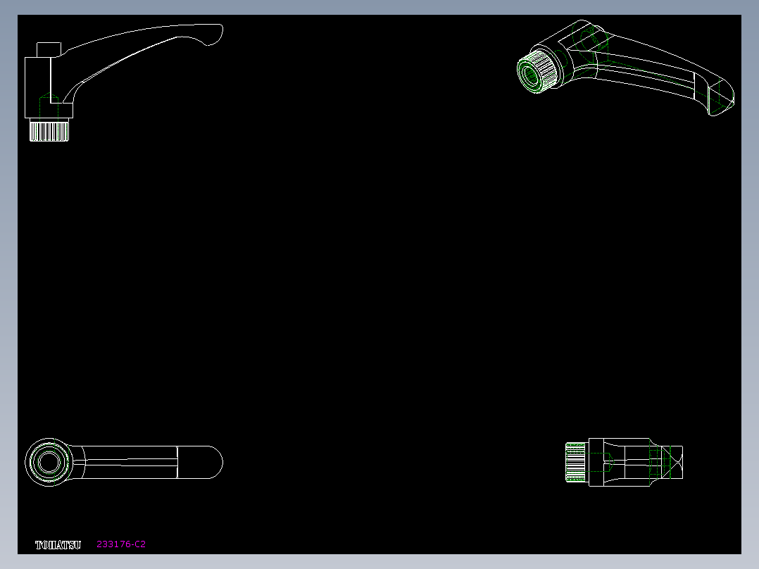 人體工學型調整把手(母牙)ERX-2D多系列多零件图纸模型