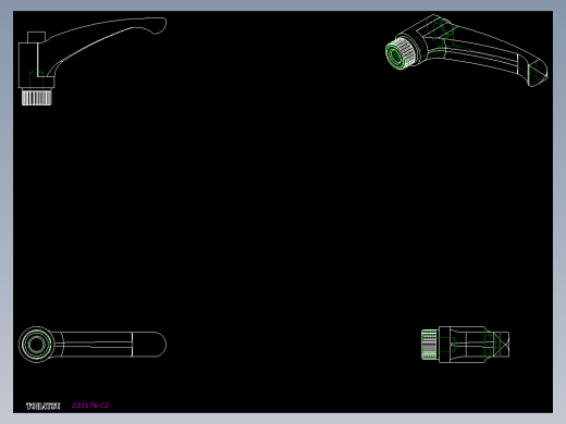 人體工學型調整把手(母牙)ERX-2D多系列多零件图纸模型
