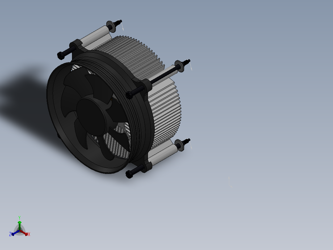 i50C电脑CPU风扇正等轴测图