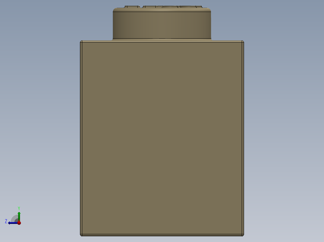 乐高套装 4421基本积木-4113915 - 3005 Brick Yellow -Tan Brick 1 x 1.SLDPRT右视图