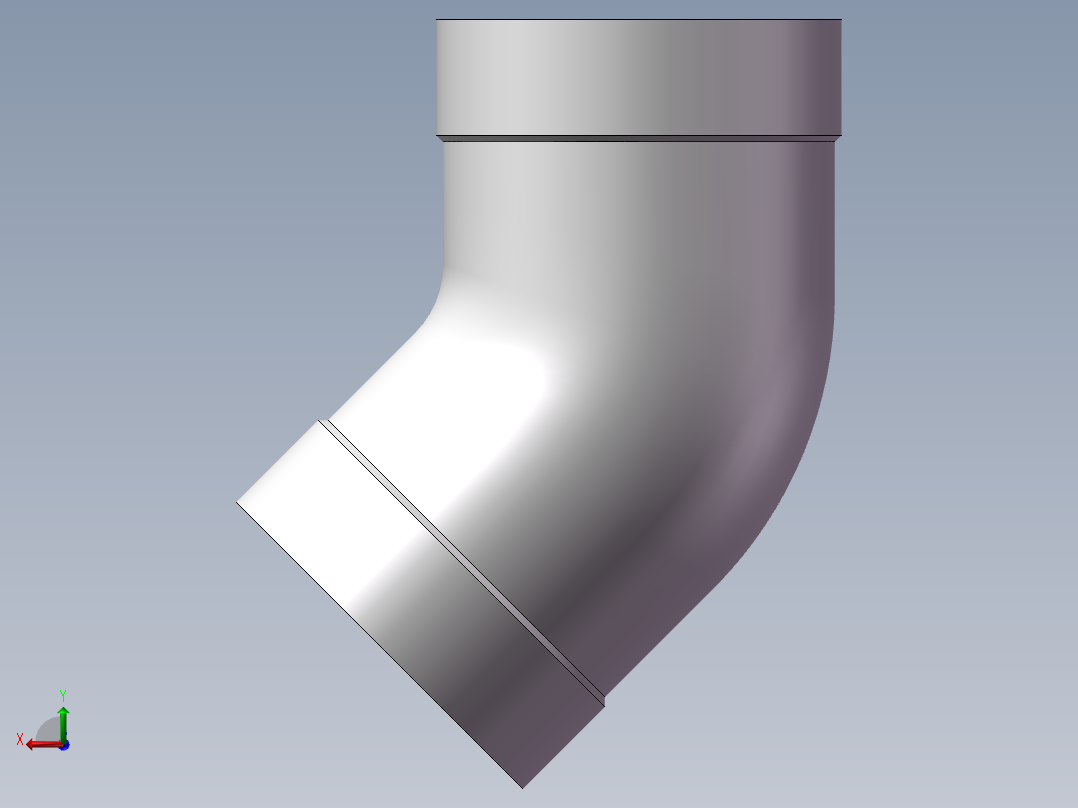 弯头-45°等径 DN10后视图