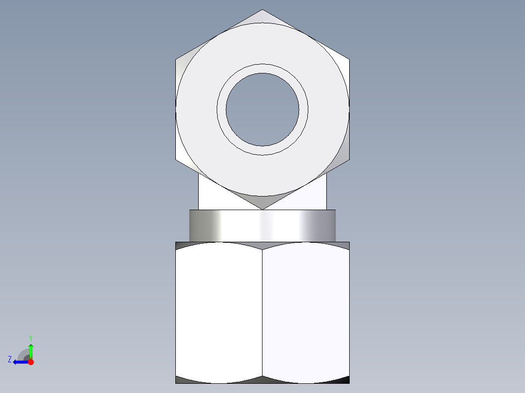 卡套式工业通用硬管接头EO_Union_tee_T10LCF右视图