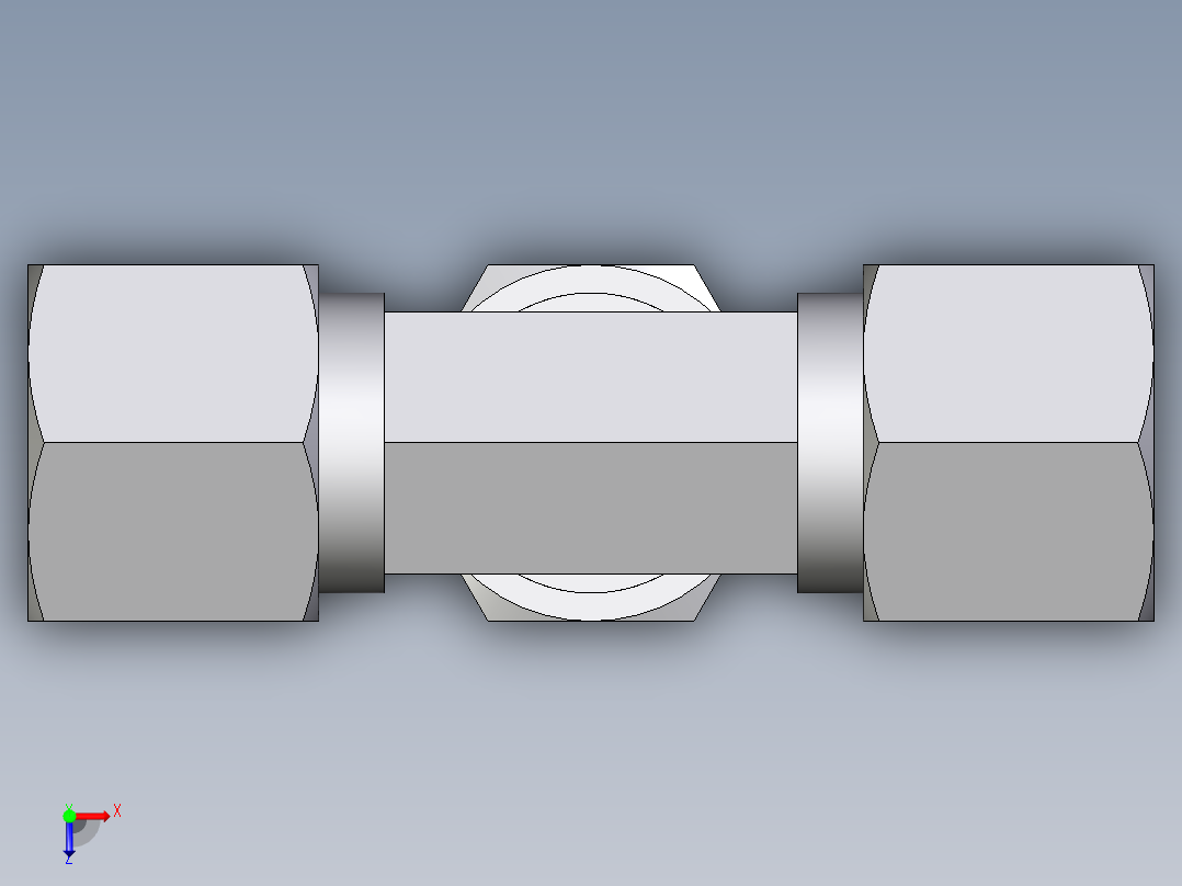 卡套式工业通用硬管接头EO_Union_tee_T10LCF俯视图