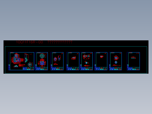 DN10螺纹连接球阀全套零件图纸10Q11F16R-00