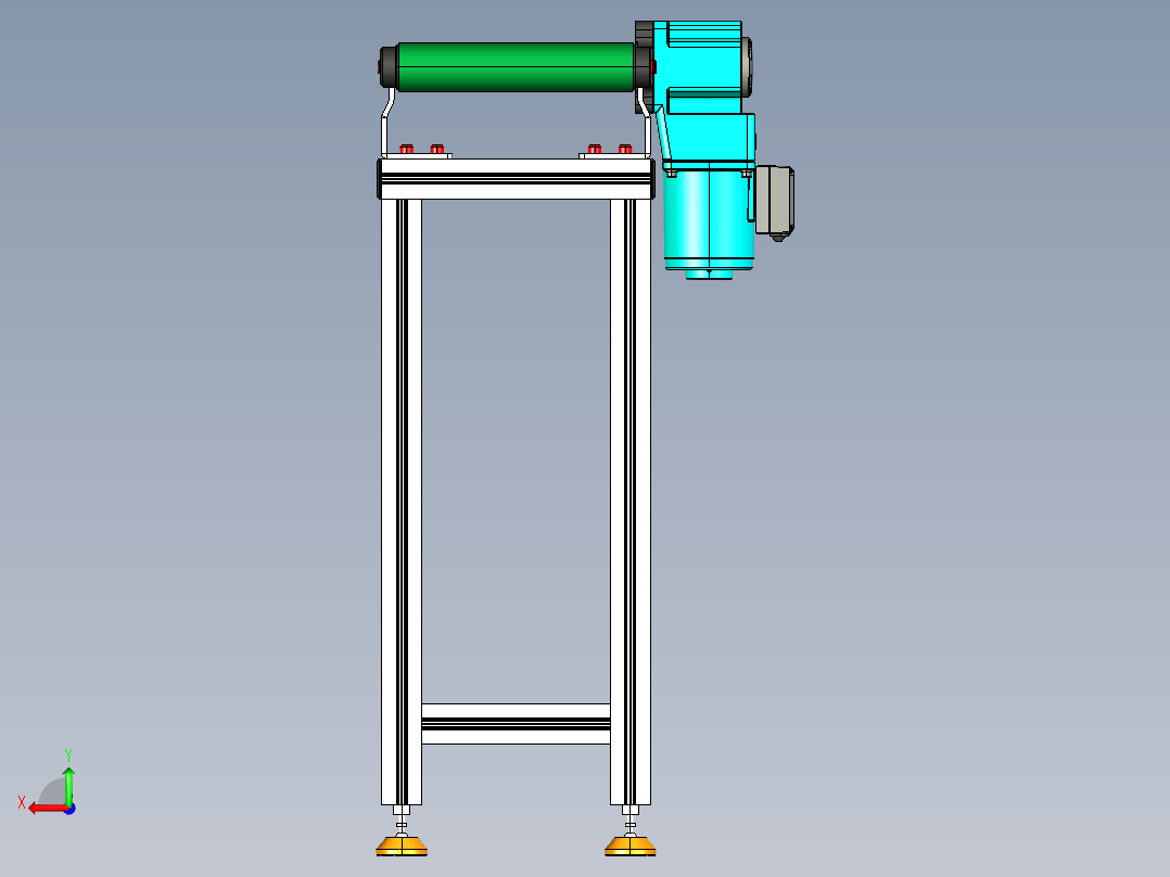 LE-XC4040-右直连驱动轻载皮带线-负载40kg后视图