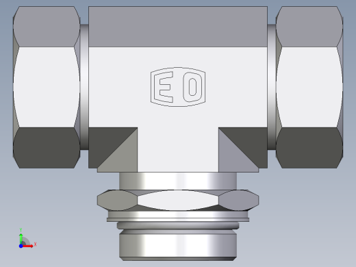 卡套式工业通用硬管接头EO_Adjustable_locknut_branch_tee_TEE35ZLMORCF前视缩略图