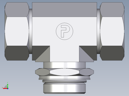 卡套式工业通用硬管接头EO_Adjustable_locknut_branch_tee_TEE35ZLMORCF后视缩略图