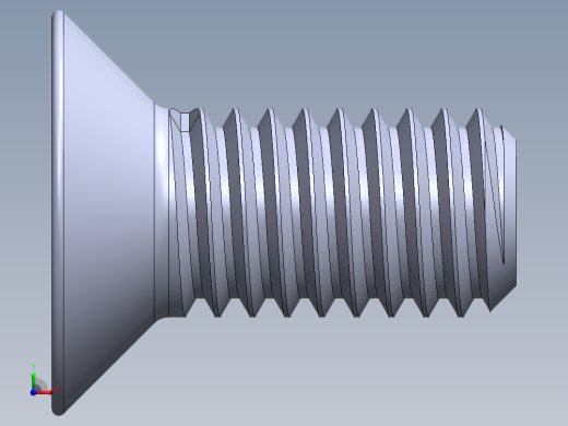 制沉头螺钉-M3_Countersunk_Screw_5.SLDPRT前视缩略图