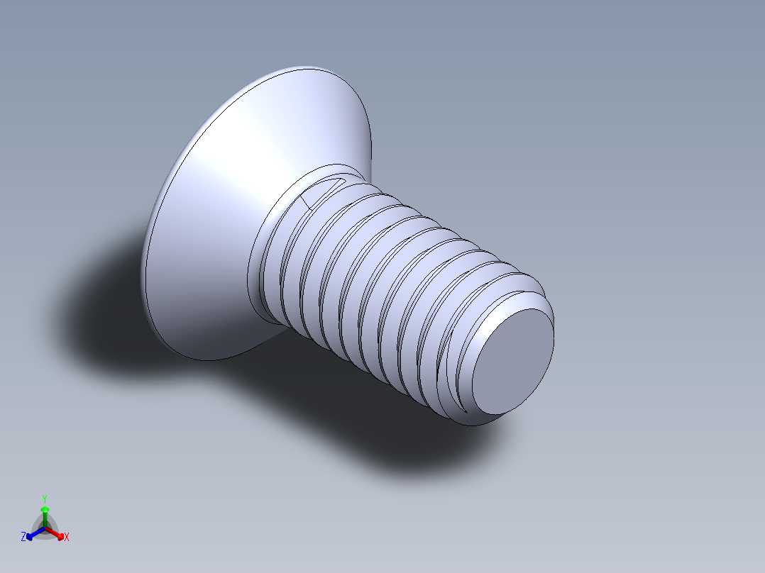 制沉头螺钉-M3_Countersunk_Screw_5.SLDPRT正等轴测图