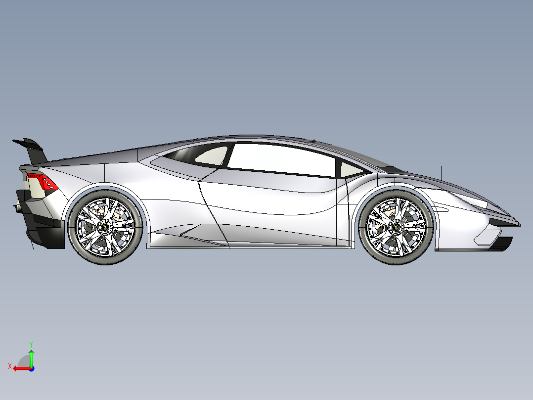 兰博基尼后视图