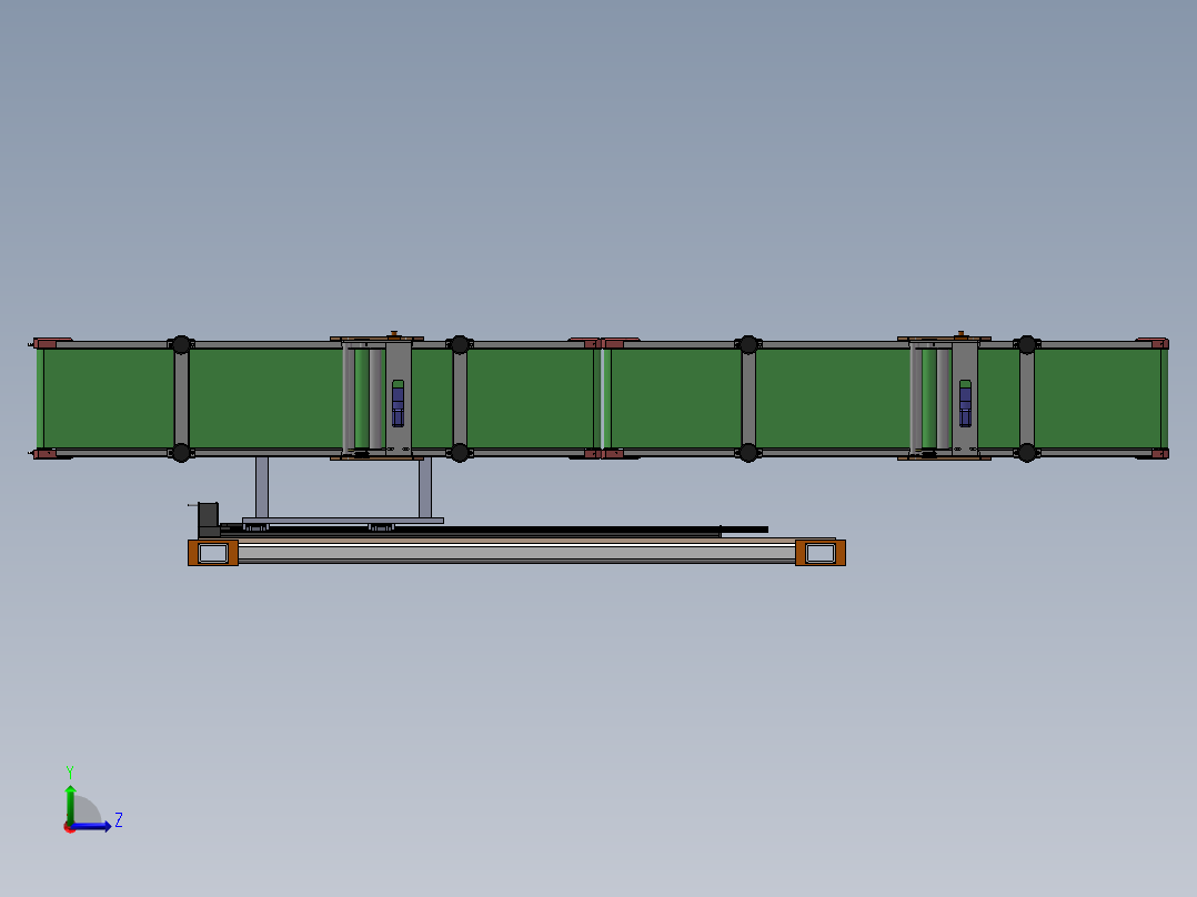 流水线压膜机sw18可编辑左视图