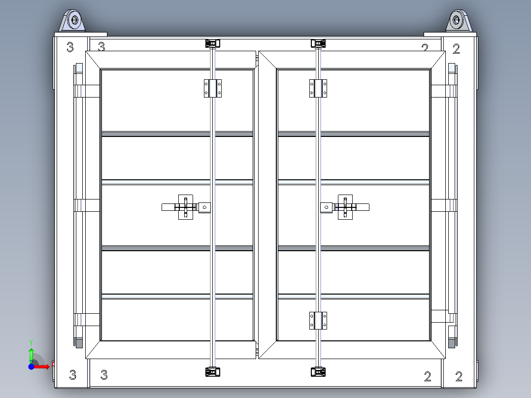 A0002475-6 英尺 x 6 英尺 干货集装箱前视图