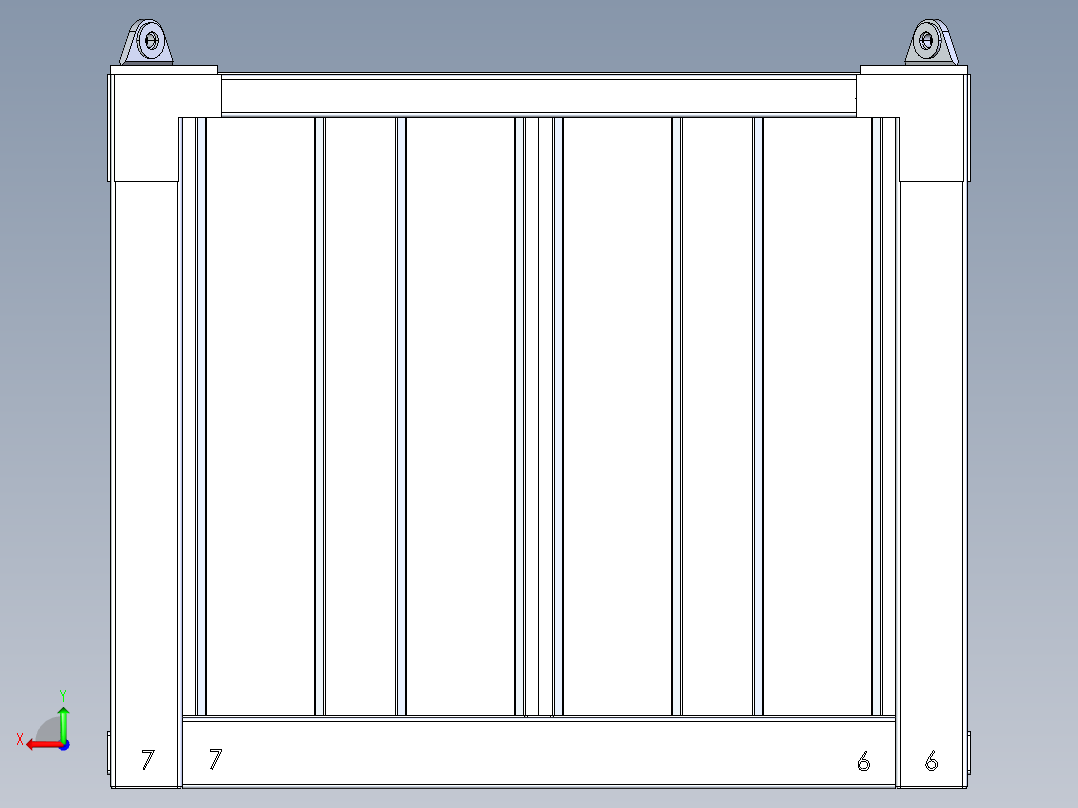 A0002475-6 英尺 x 6 英尺 干货集装箱后视图
