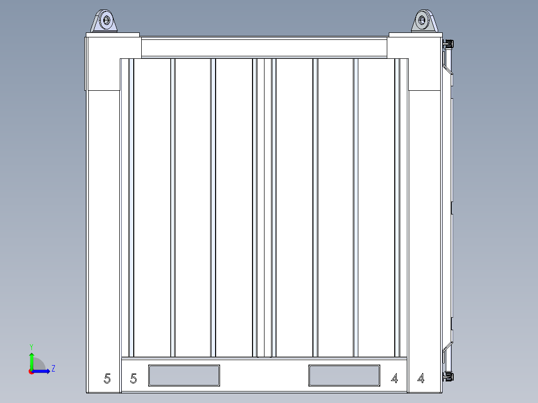 A0002475-6 英尺 x 6 英尺 干货集装箱左视图