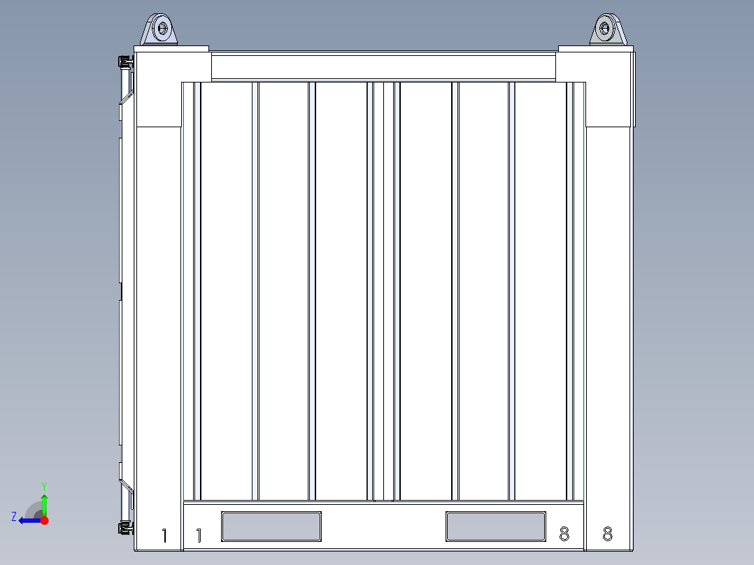 A0002475-6 英尺 x 6 英尺 干货集装箱右视图