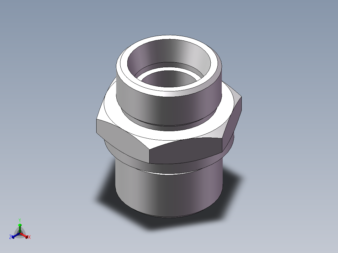 英制管螺纹ED密封、1CB-26-12WD正等轴测图