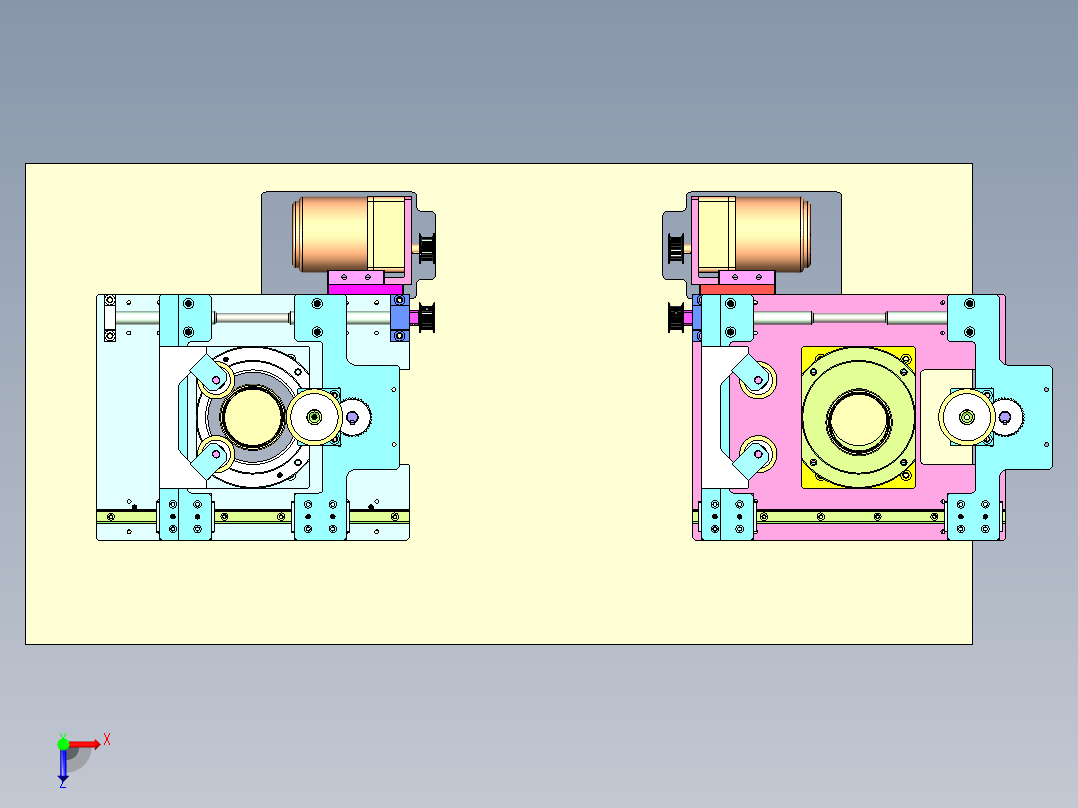 圆杯旋转设备设计俯视图