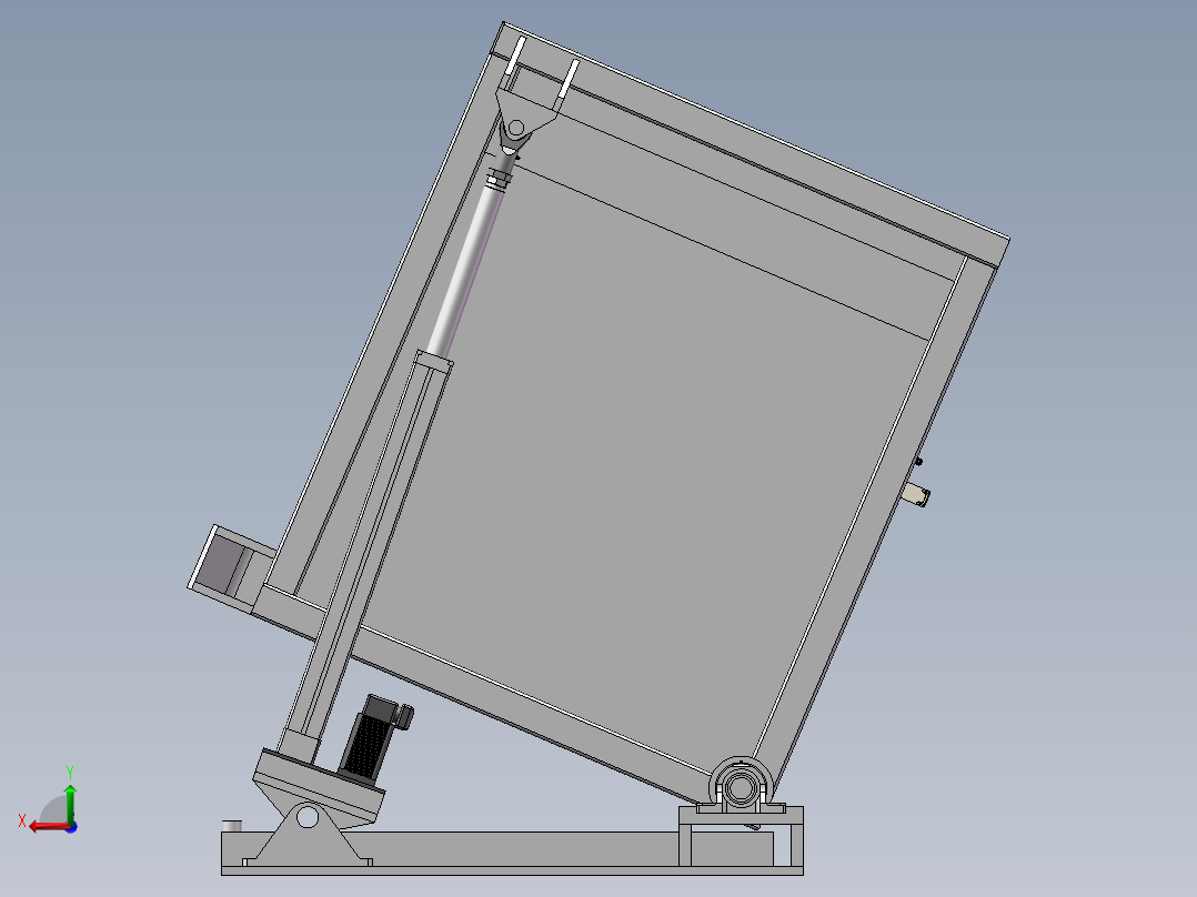 货架、倾斜物料框后视图