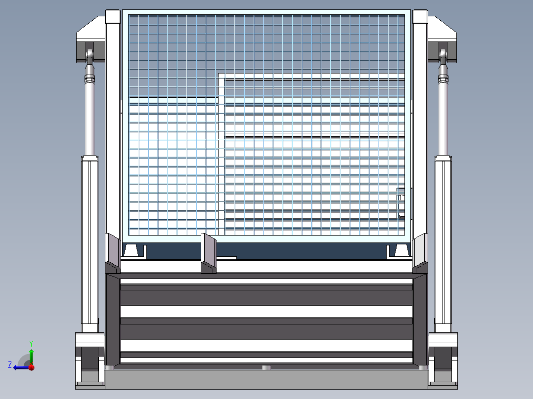 货架、倾斜物料框右视图