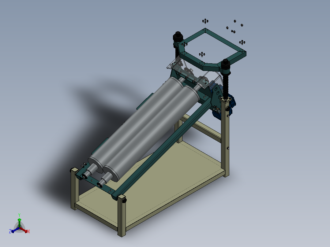 农业机械、播种机(87)正等轴测图