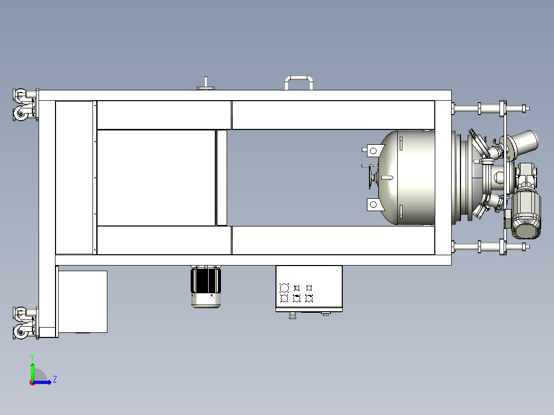 真空搅拌发生器升降设备左视图