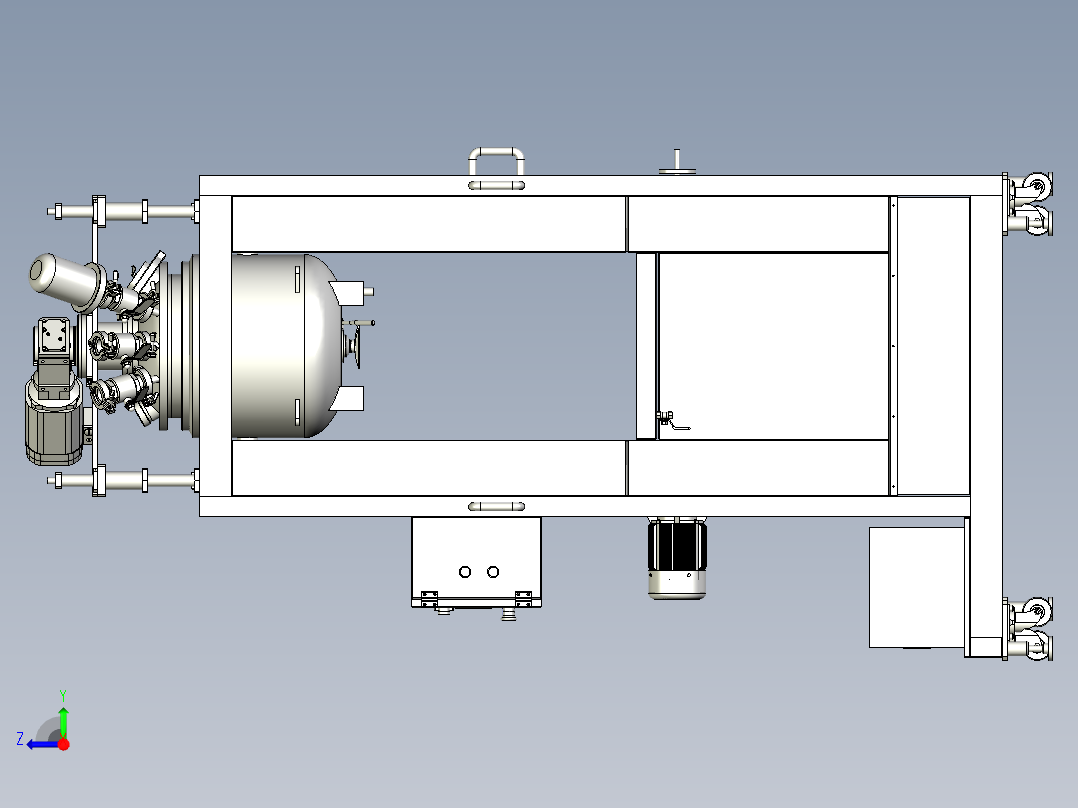 真空搅拌发生器升降设备右视图