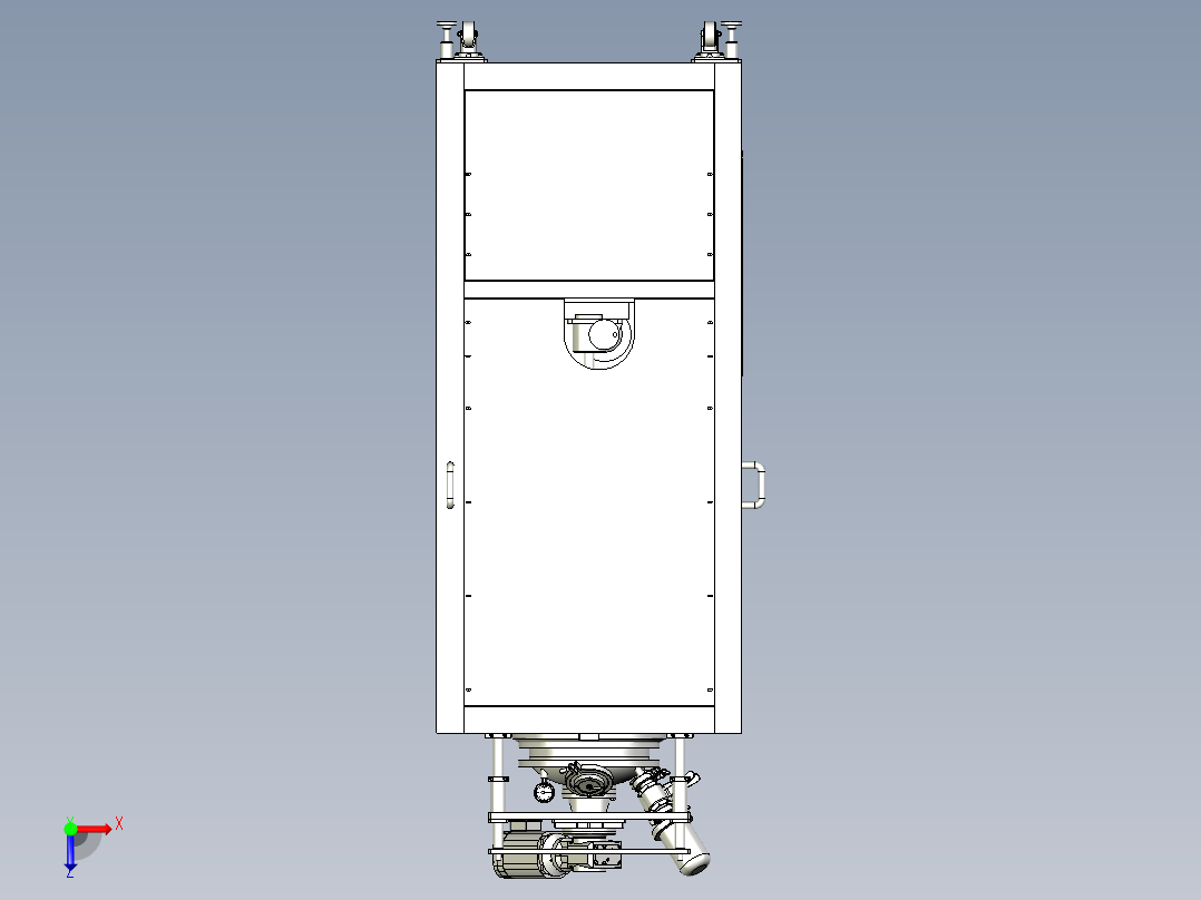 真空搅拌发生器升降设备俯视图