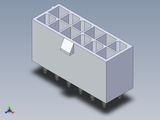 A0003059-DS1073-01 (或 5566) MiniFit 垂直印刷电路板插座正等轴测缩略图